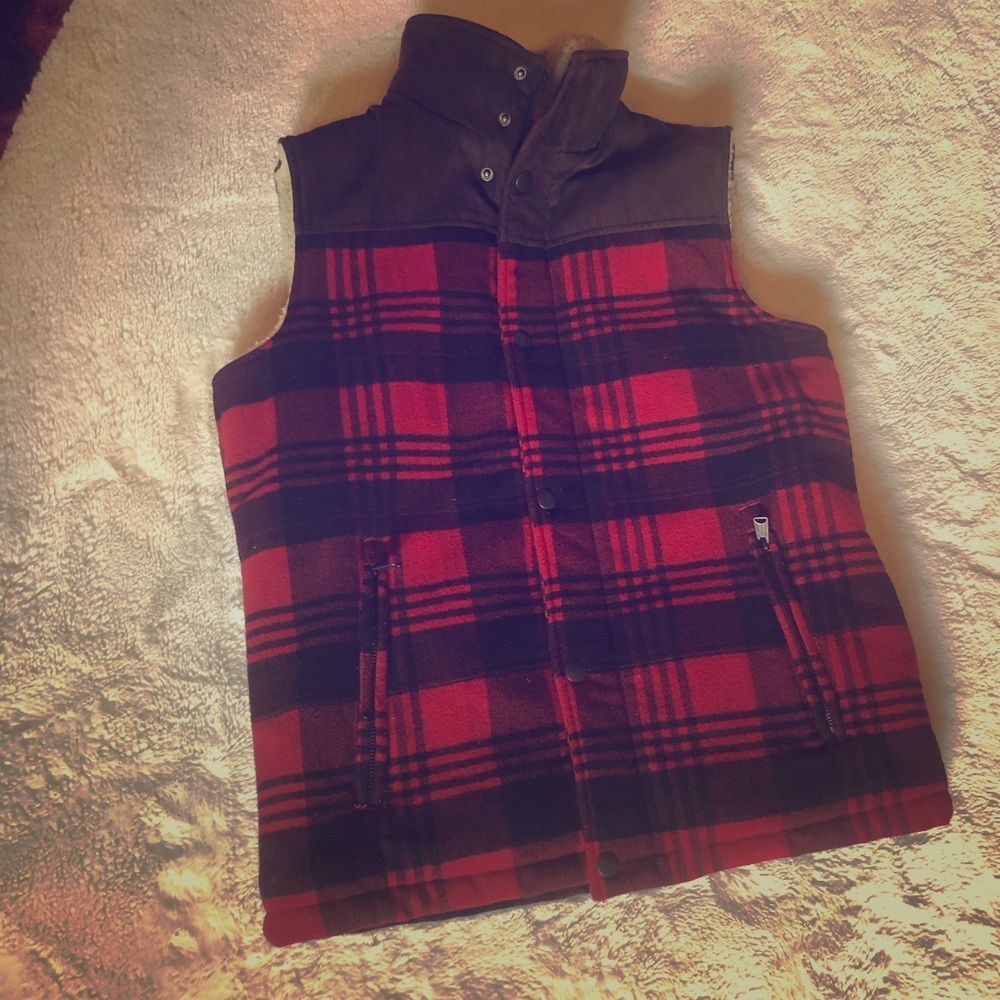 Lucky Brand Allerton Buffalo Plaid ZIP Up Vest